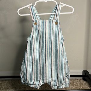 Girls Boys Unisex Carter's Shirt 12M Jumper Romper Shorts Multicolor Striped